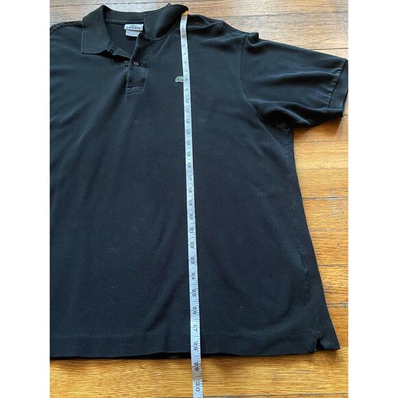 LACOSTE Black Pique Cotton Polo sz 7 (US sz XL) - Picture 8 of 9